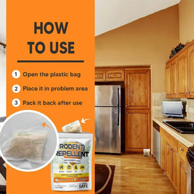 LEBMP rodent repellent pouch designed for garages and attics