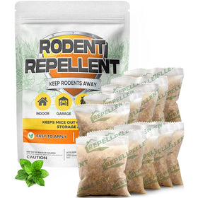 LEBMP rodent repellent pouch packaging for easy placement around your home