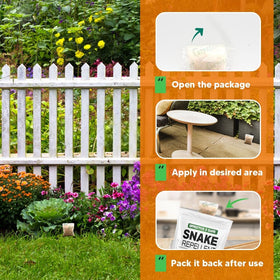 LEBMP 8-pack display of snake repellent pouches for easy outdoor protection.
