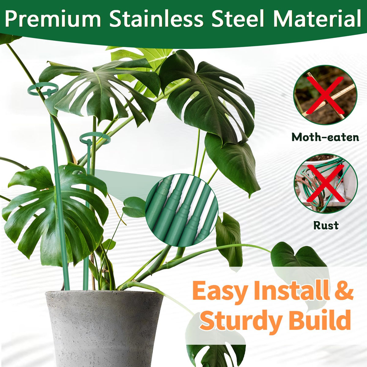 LECAMEBOR tool-free installation with sharp tip makes soil insertion easy