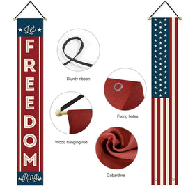 LeChamp stars and stripes decor enhances outdoor displays with durable, ready-to-hang design.