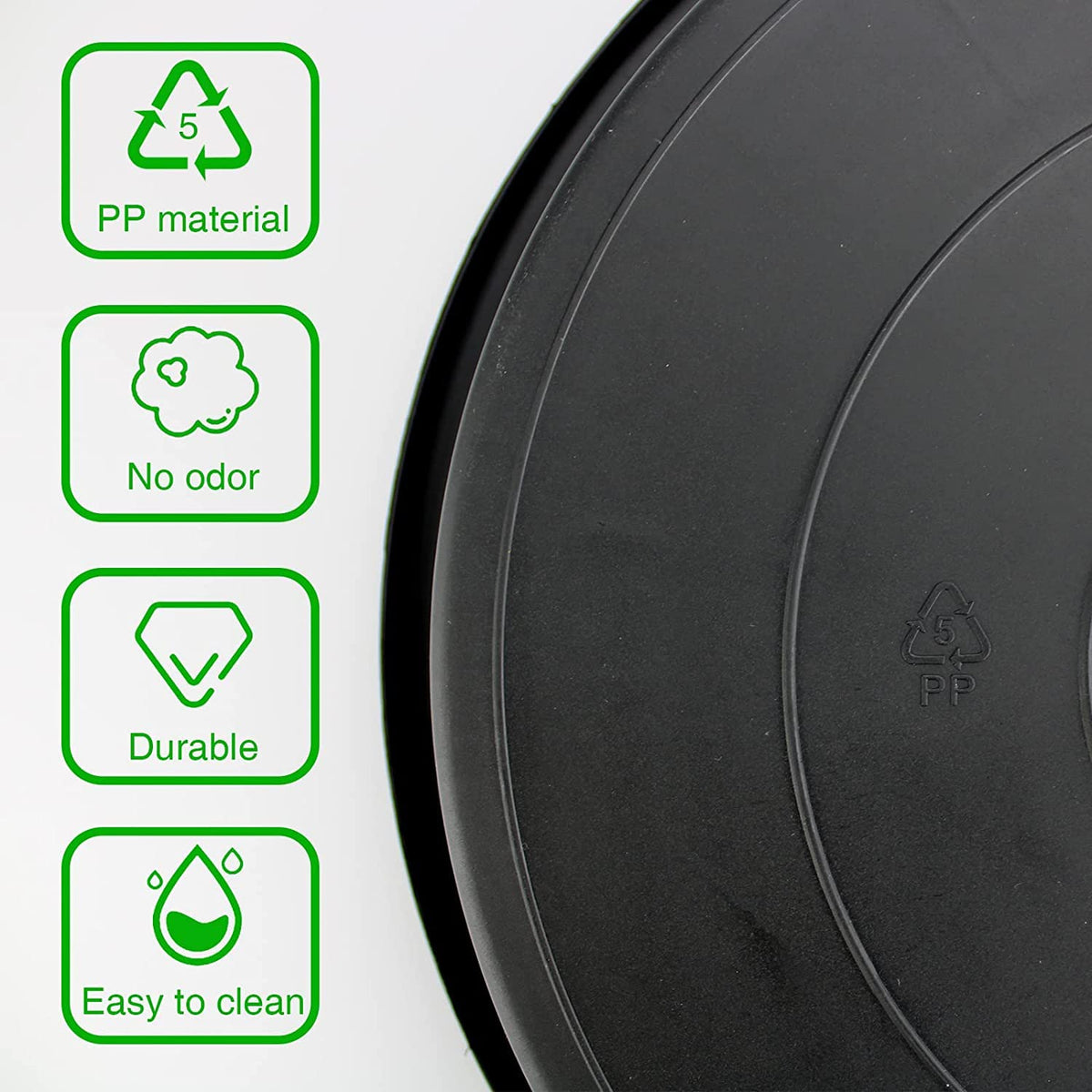 Lechay durable thick plastic dish emphasizes sturdy construction for long-term use.