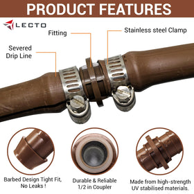 LECTO 304 grade stainless hose clamps securing a durable connection
