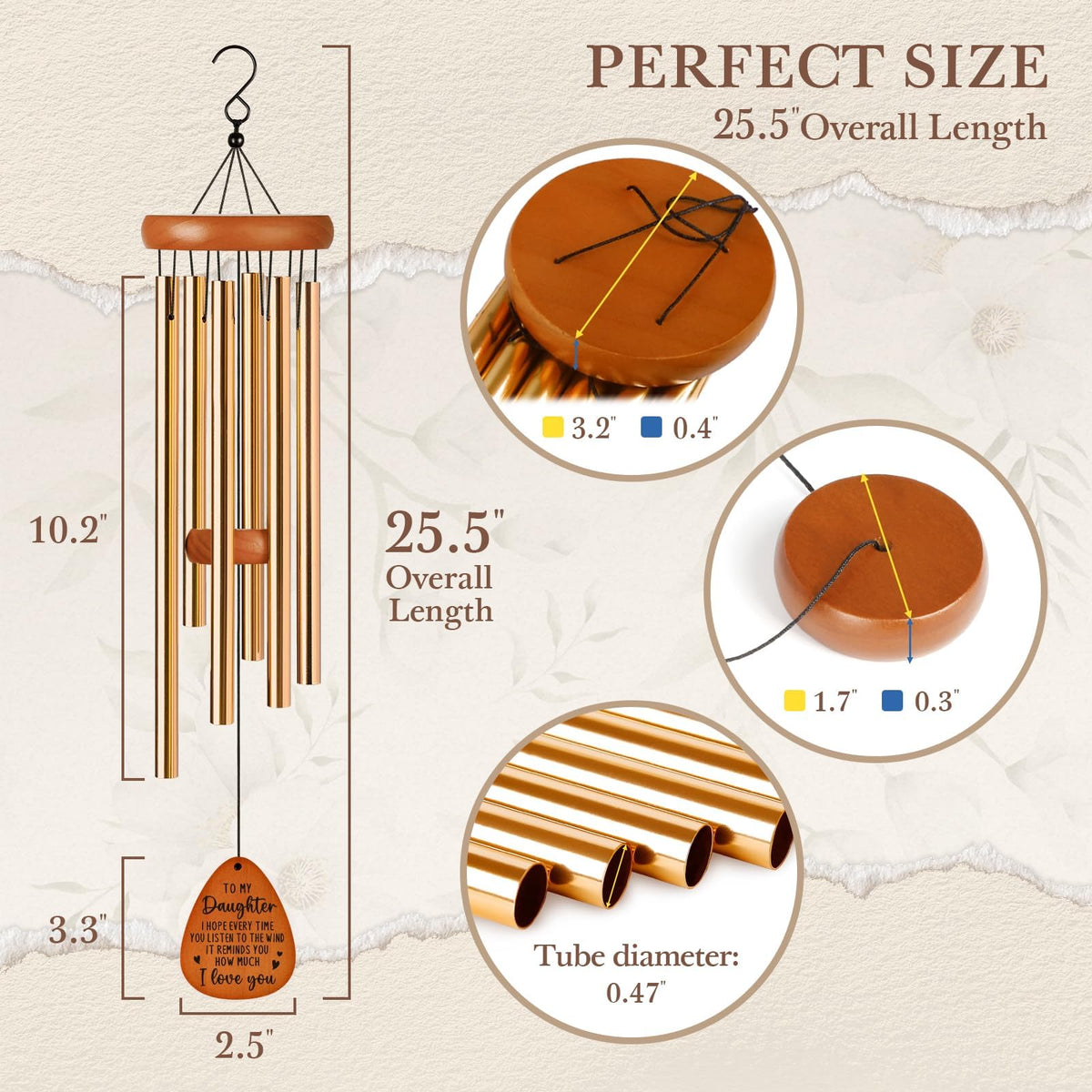 Leebbsin chime is weather resistant for long-lasting garden or patio décor.
