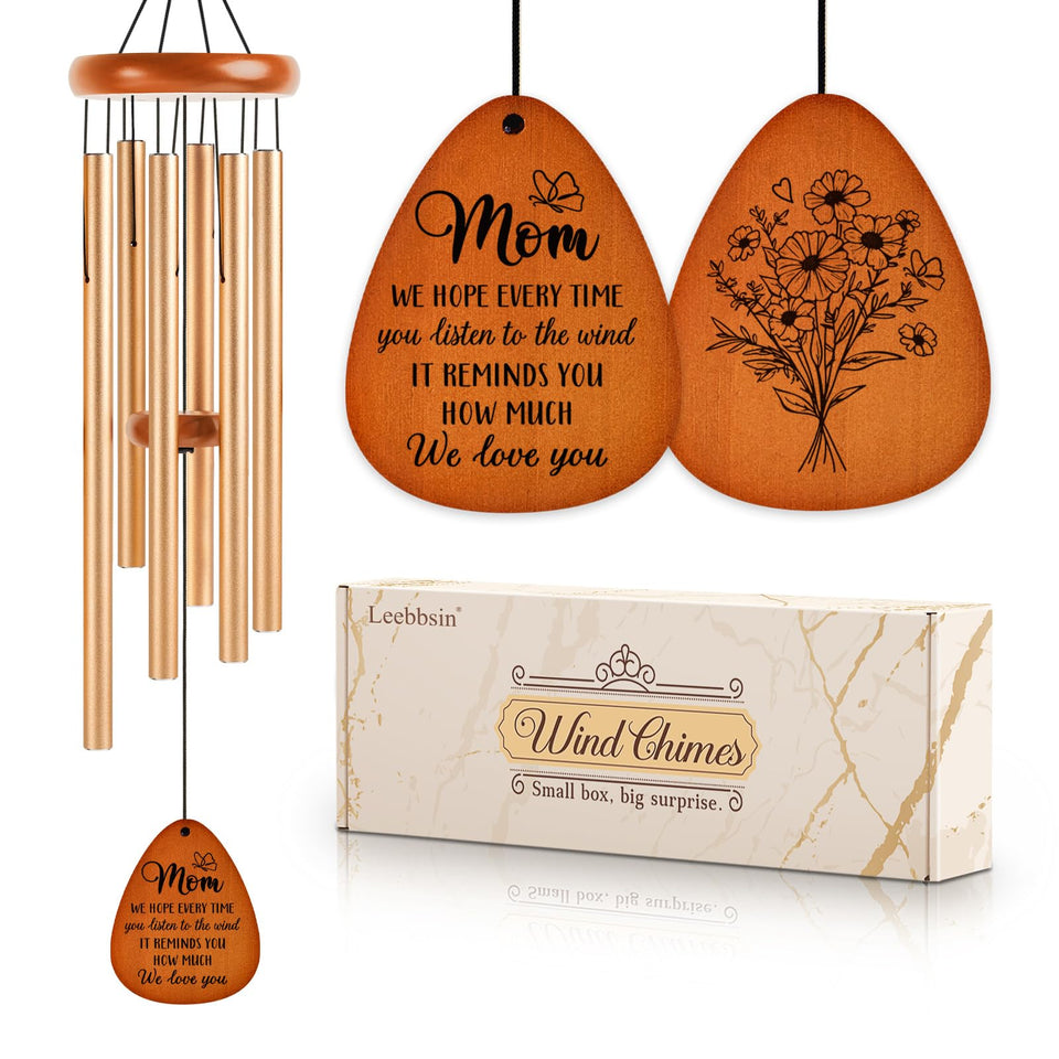 Leebbsin Mom Wind Chime in gift box ready to gift