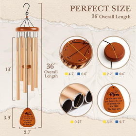Leebbsin Mom Wind Chime with wooden pendant adds rustic charm