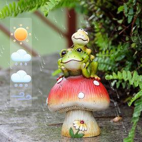 Leekung turtle-on-mushroom statue; versatile indoor or outdoor decor for living spaces.