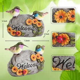 Leekung hummingbird stone statue adds seasonal charm to garden decor