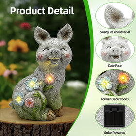 Leekung pig statue resin with UV coating maintains vibrant color outdoors.