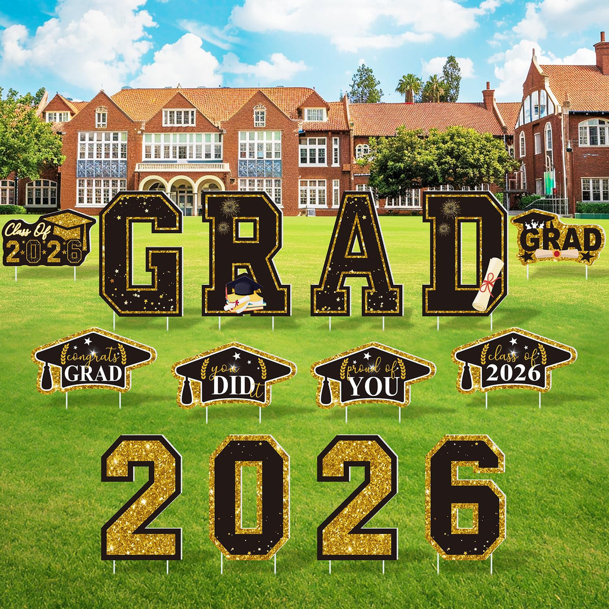 Leetous 2026 graduation yard sign set for outdoor celebrations