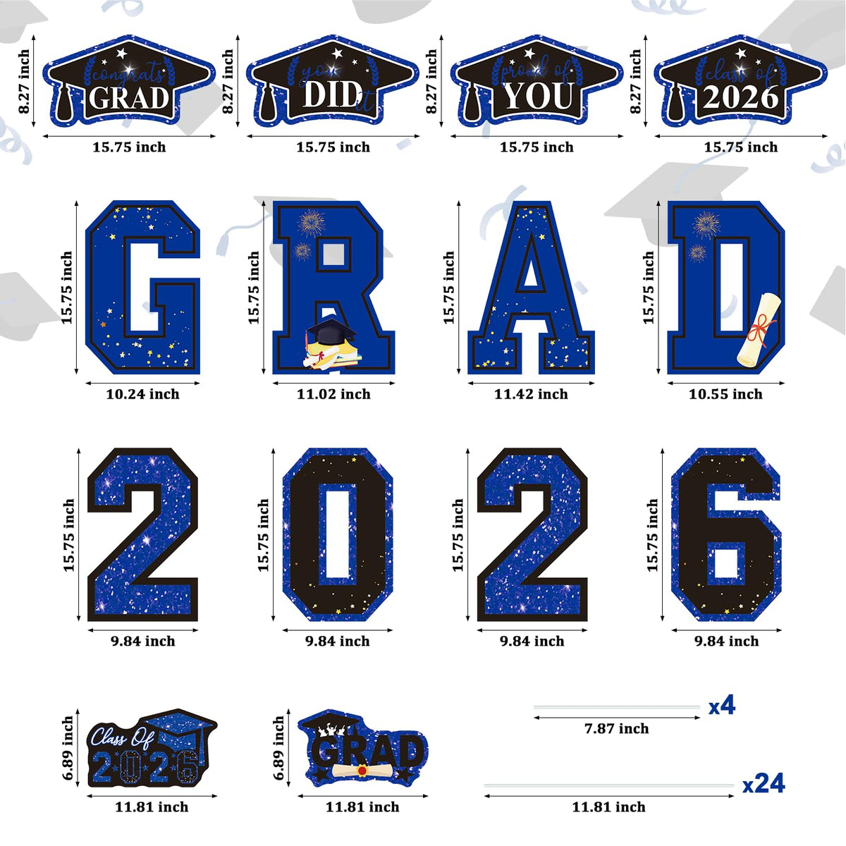 Leetous graduation hats signs add festive flair to photo backdrops