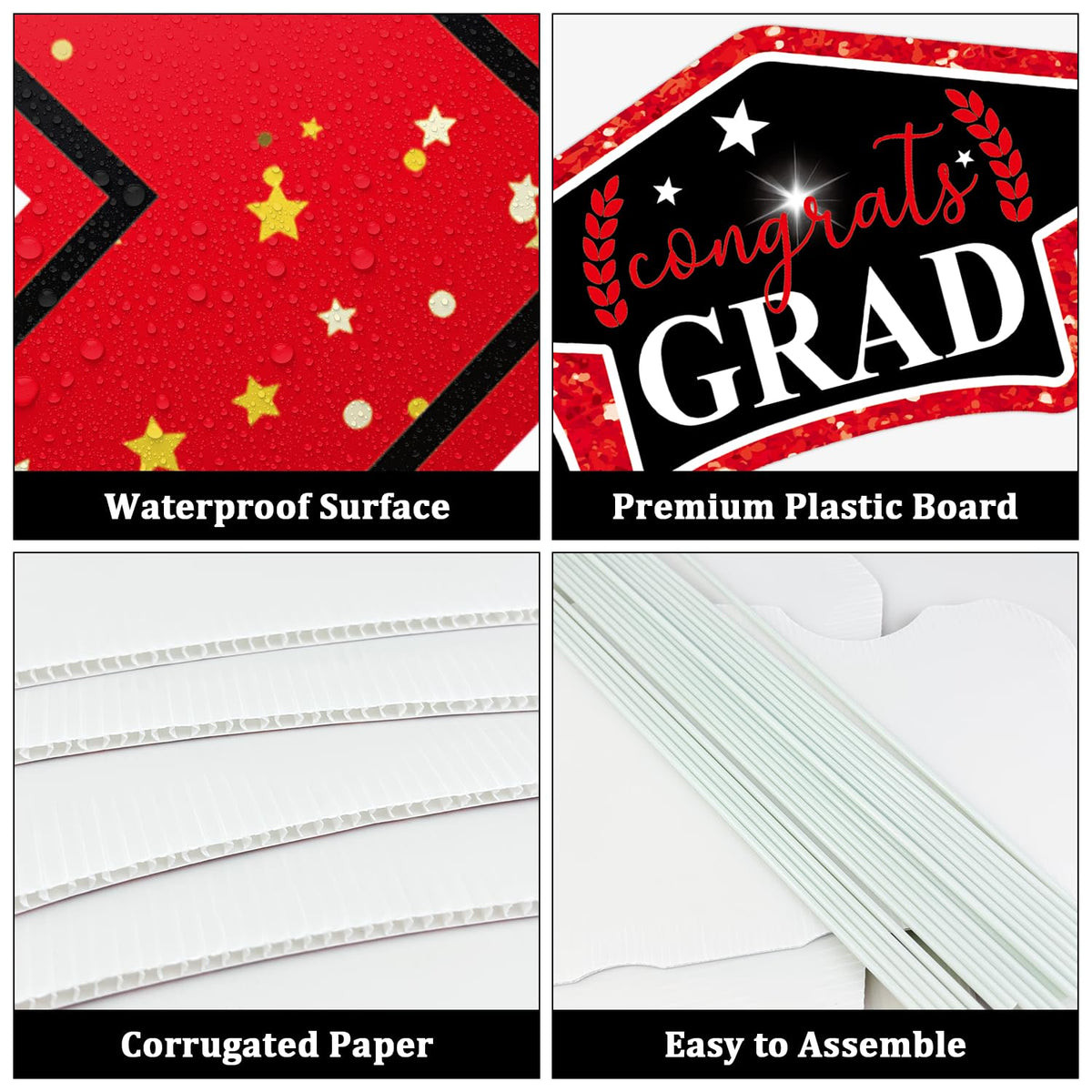 Leetous weatherproof corrugated plastic maintains color outdoors.