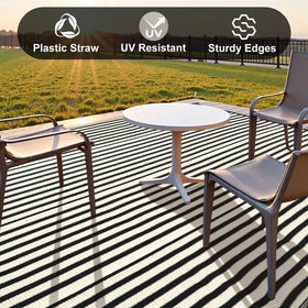 LEEVAN recyclable plastic straw rug dries quickly after rain and humidity.