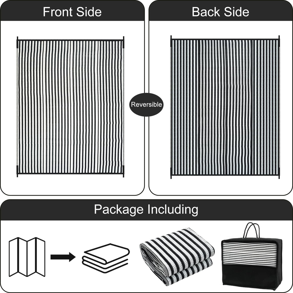 LEEVAN reversible striped design adds fresh style to garden or deck.