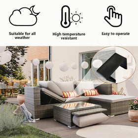 LeewooJardin clip connects sofa modules for a stable outdoor seating arrangement.