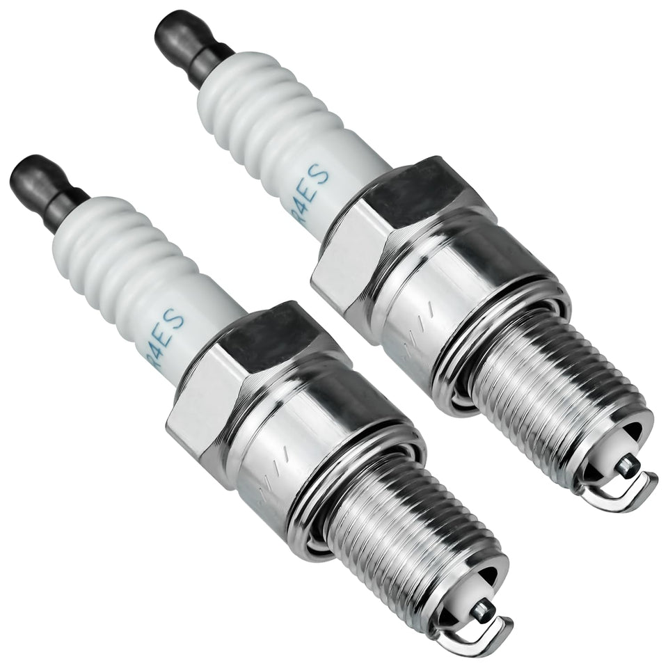 LEFITPA BPR4ES spark plug close-up showing precise electrode for reliable lawn mower ignition