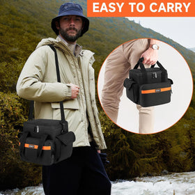 LEFOR-Z carrying case side pockets organize adapters and small accessories.