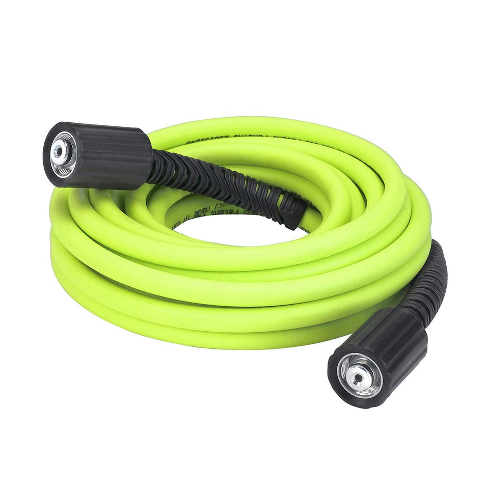 Legacy Flexzilla hose with M22 fittings in ZillaGreen, 25 ft, ready for tough cleaning tasks.