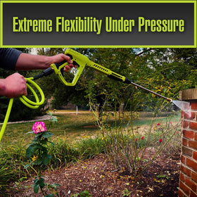 Polymer construction detail of Flexzilla hose highlighting flexible Hybrid Polymer design.