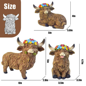 LEGIFO Baby Highland Cow figure wags its tongue, ideal for shelves or patios.