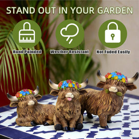 LEGIFO Mama Highland Cow figure basks in the sun, adding charming backyard accents.