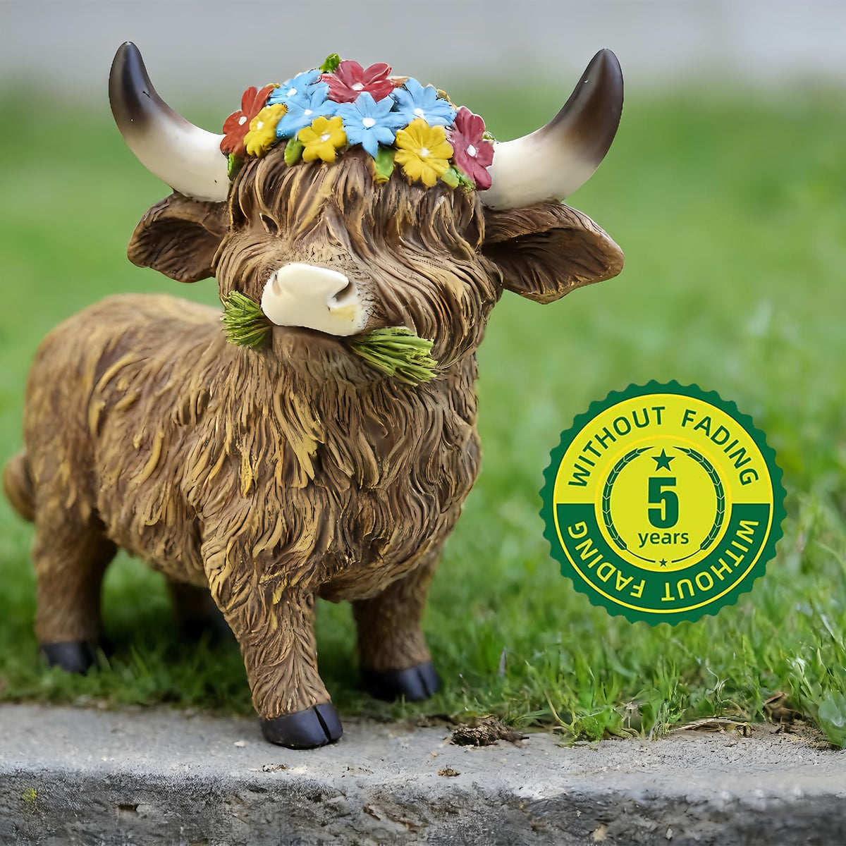 LEGIFO Highland Cow trio outdoor decoration fits patios or flower beds.