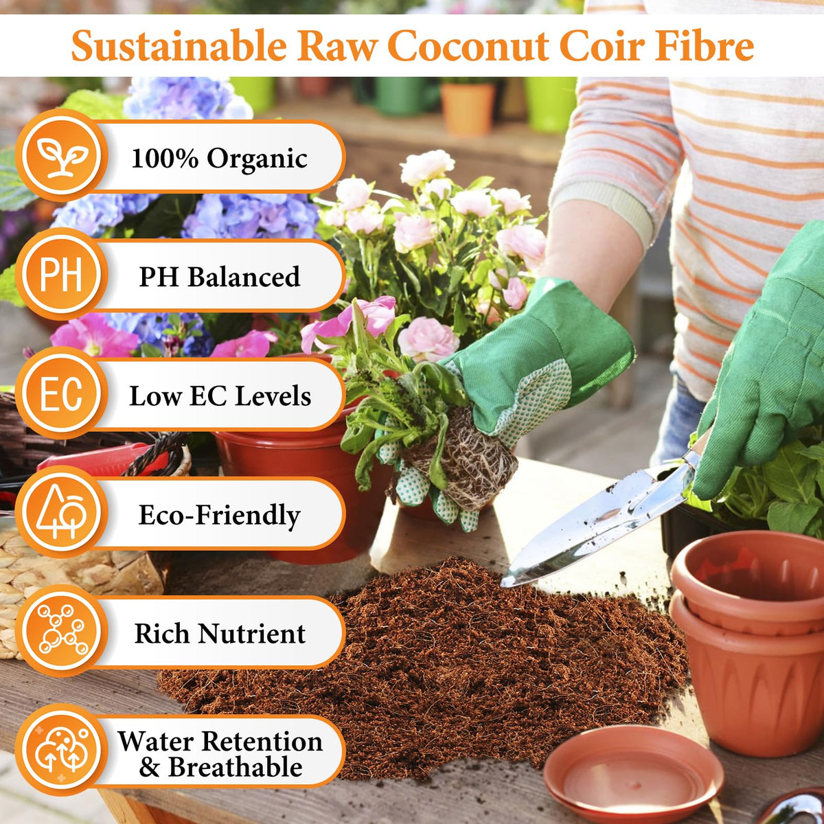 Legigo coco coir brick expands with water to form fluffy growing medium
