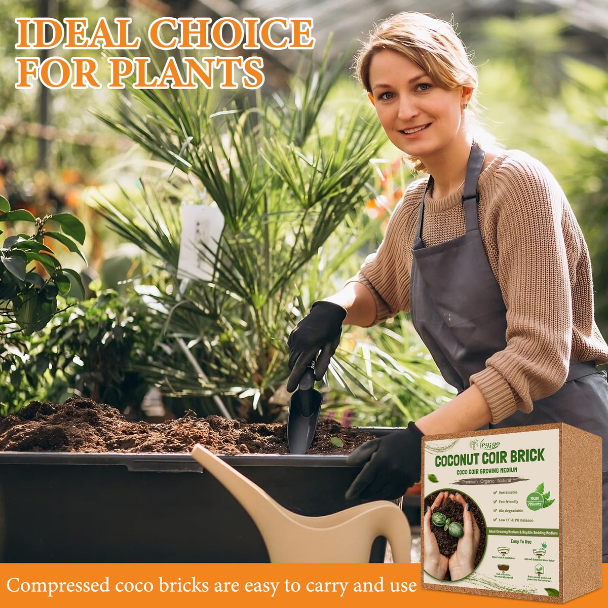 Legigo coco coir brick can be reptile bedding substrate when hydrated