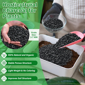 Legigo charcoal soil-amendment image illustrating lightweight additive that reduces soil compaction.