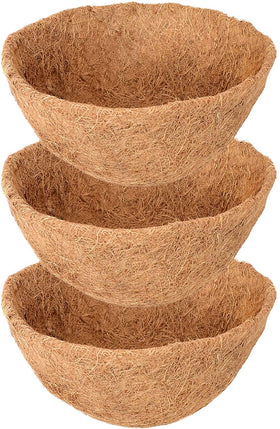 Legigo 14-inch coco liner in a hanging basket promoting airflow for healthy roots.