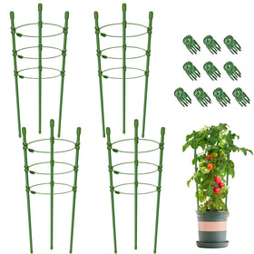 Legigo 18in plant cage four-pack supports pots and tomatoes with upright growth.