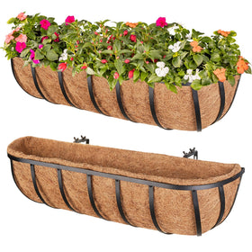 Legigo 2-pack 24-inch railing planter box front view showcasing spacious planting area.