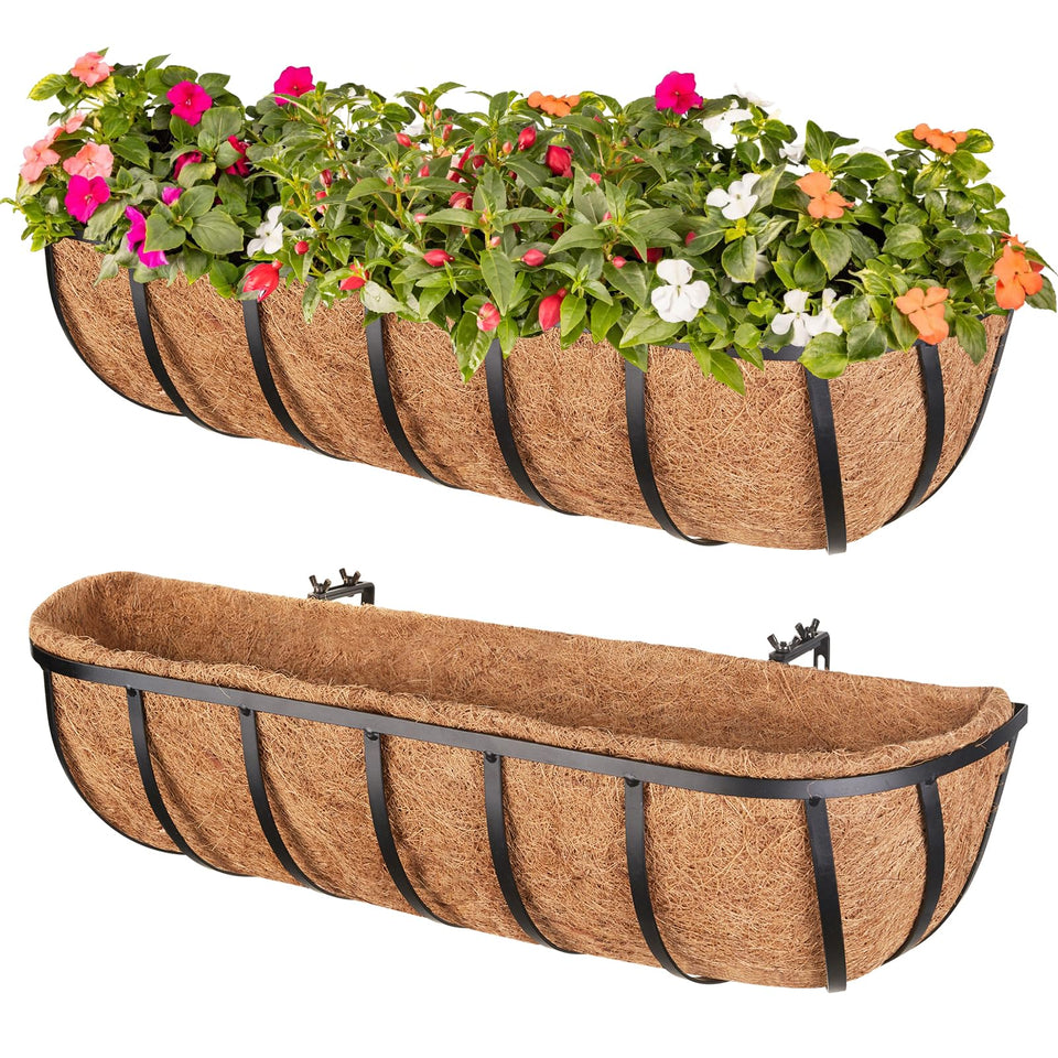 Legigo 2-pack 24-inch railing planter box front view showcasing spacious planting area.