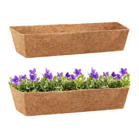 Legigo 2-pack square coco liner fitted to balcony railing planters with moist soil.