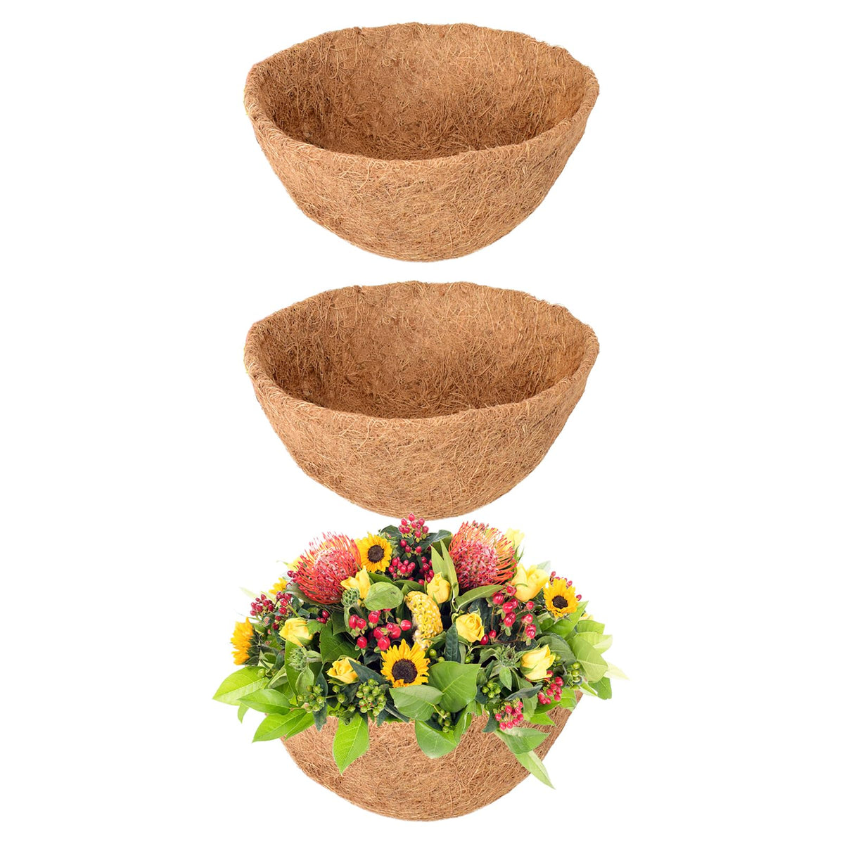 Legigo 3-pack 10-inch hanging basket liners in natural coco fibers for air and moisture balance