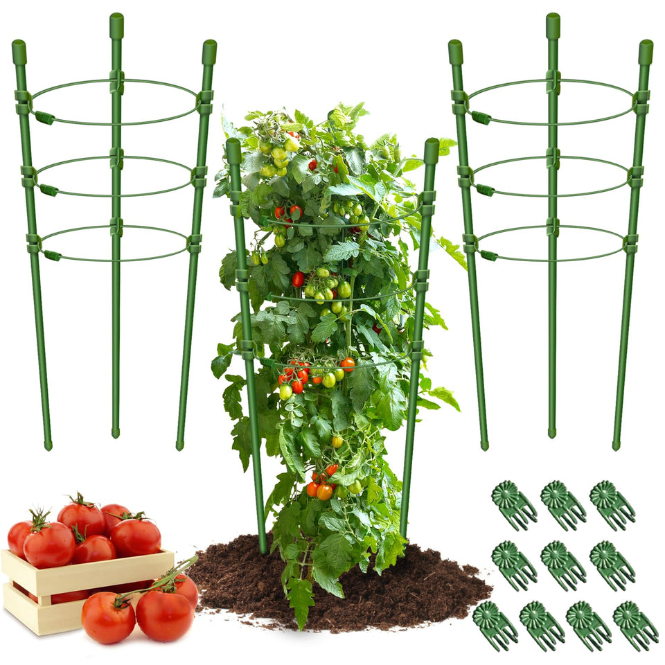 Legigo 3-pack plant support cages front view for neat vertical growth.