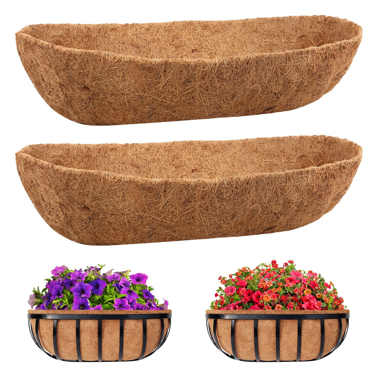 Legigo 36-inch coco liner set for durable, versatile planter boxes.