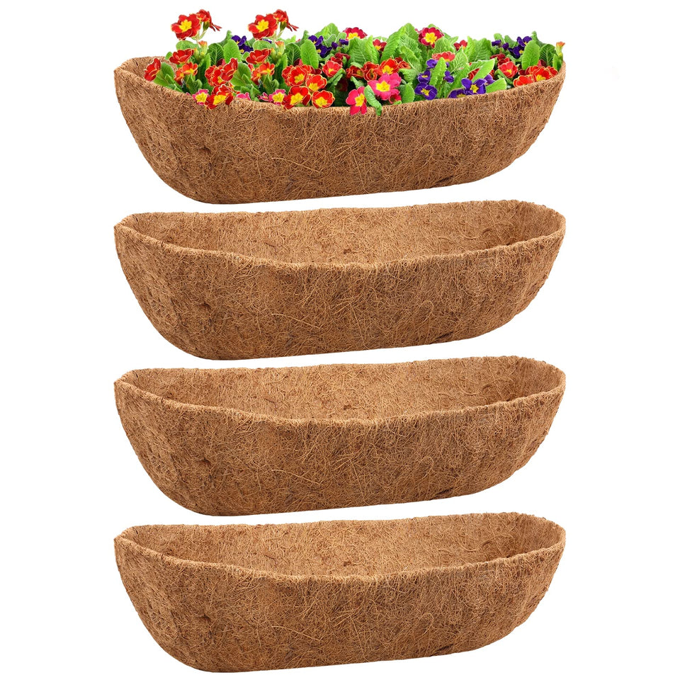 Legigo 4-pack coco liners for window boxes help contain soil and promote airflow.