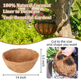 Legigo 4-pack round coco liners ready for quick hanging basket setup and replacements