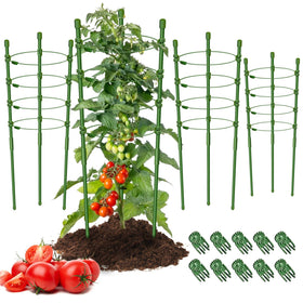 Legigo 4-pack tomato cages in pots provide sturdy support for upright growth.