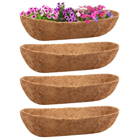 Legigo 4-pack trough coconut liner fits 30-inch window boxes for lush, moisture-balanced blooms.