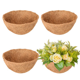 Legigo 4-pack 18-inch round coco liner in natural coir for hanging baskets
