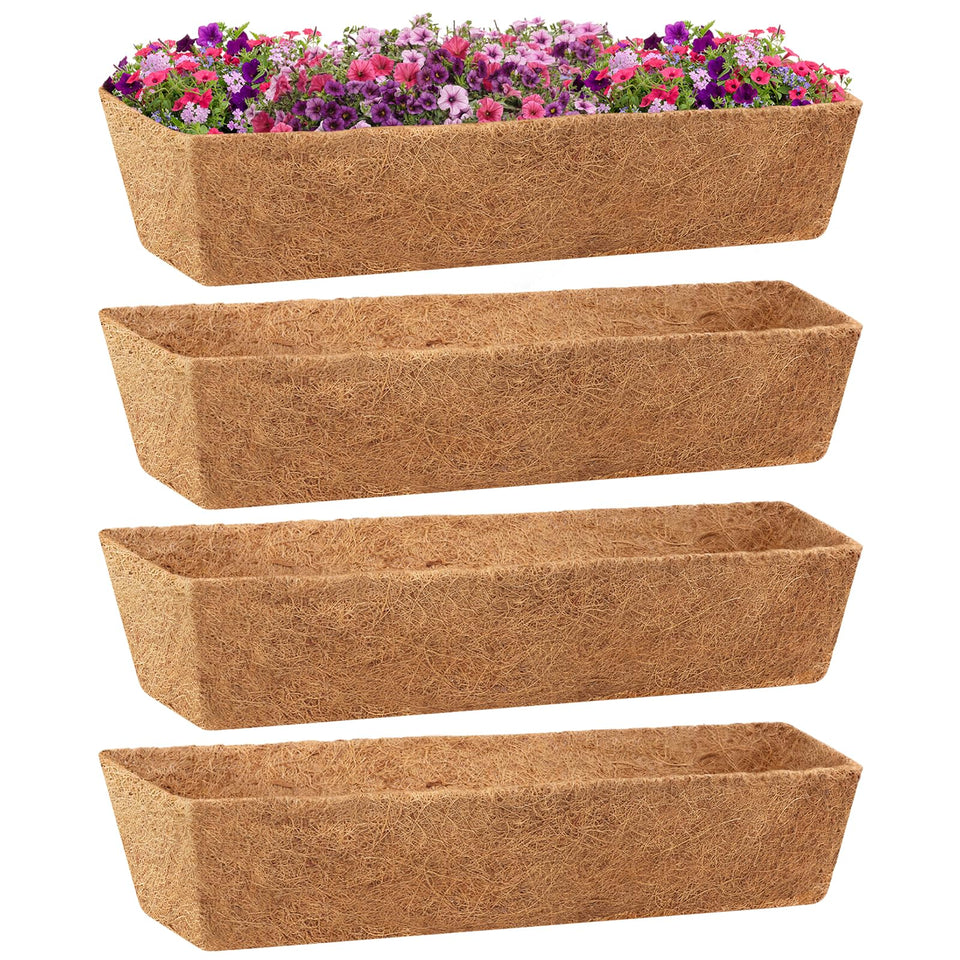 Legigo coconut liner unfolded to fit 30-inch square planters.