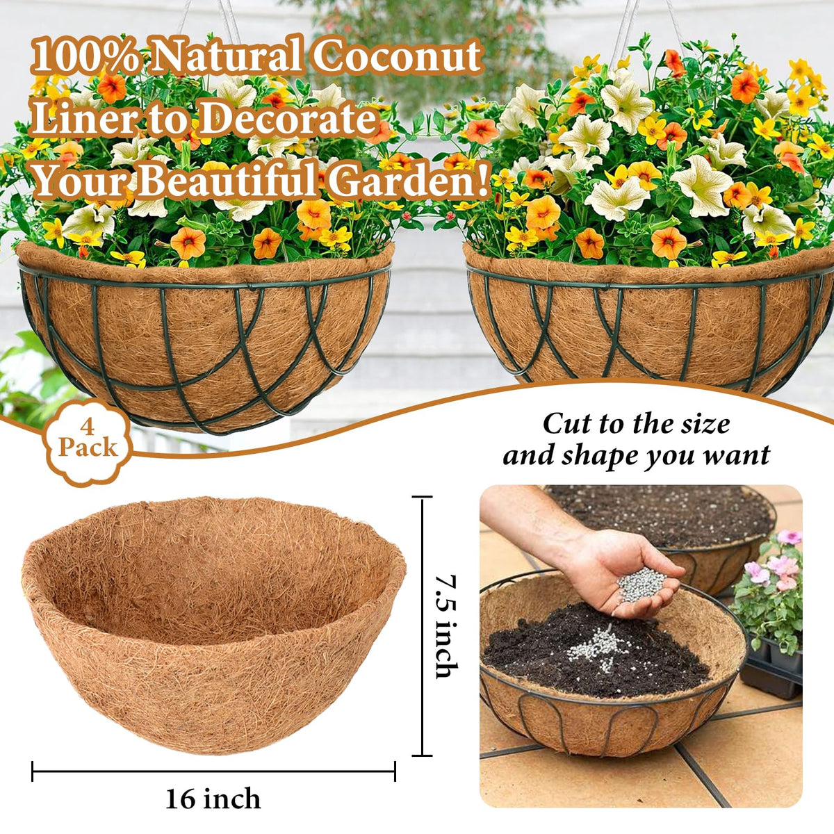 Legigo coco liners 4-pack packaging ready for easy installation in baskets.