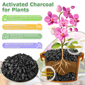 Legigo 4QT bag of activated hardwood charcoal ready for soil mixing.