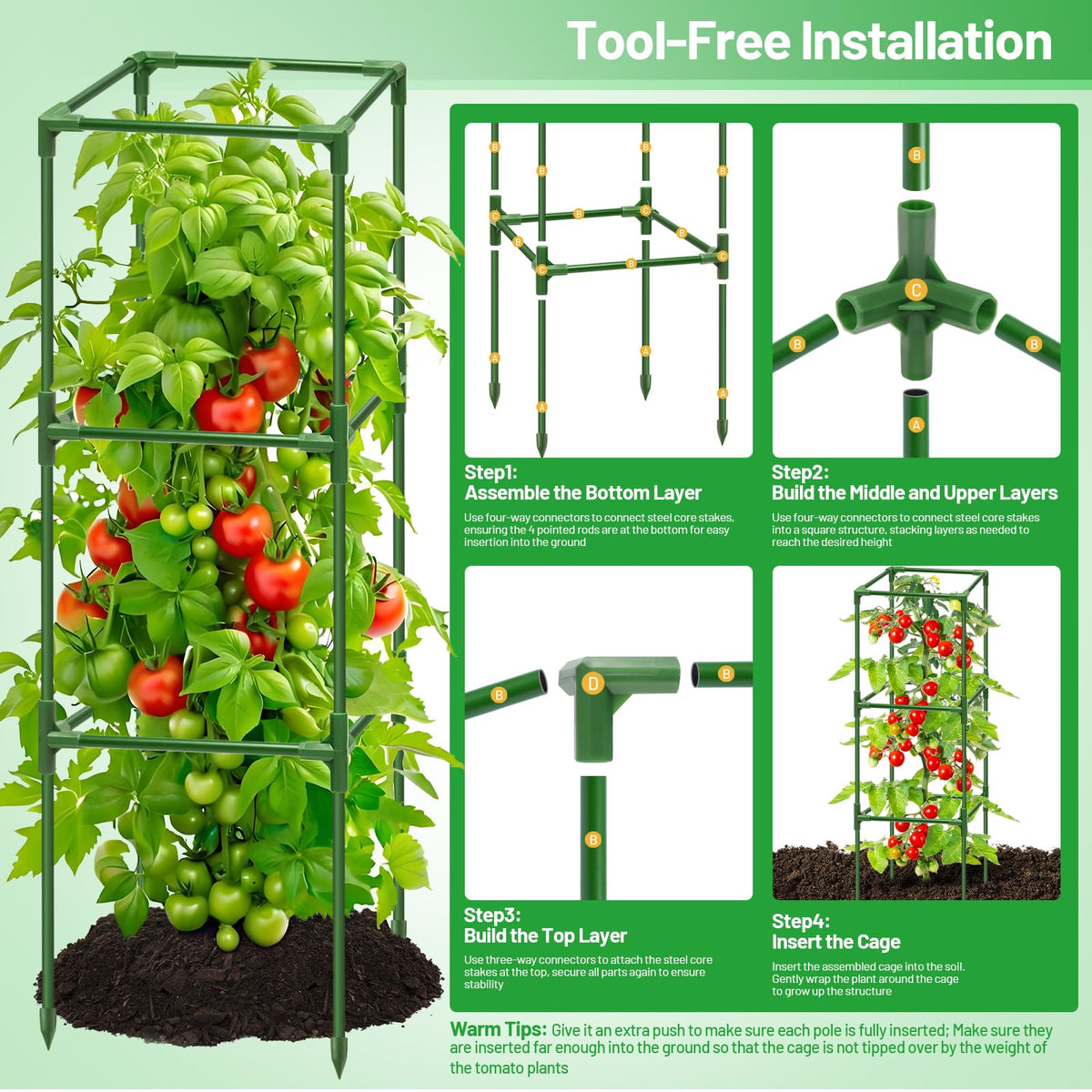 Legigo adjustable height support preserves upright growth across seasons.
