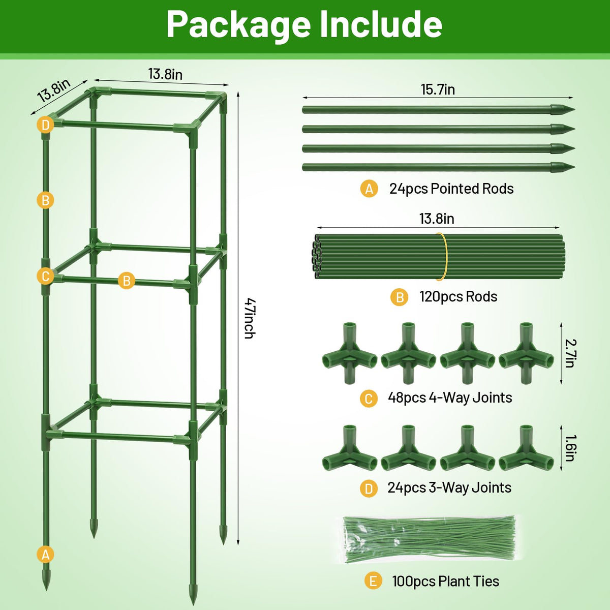 Legigo adjustable height design keeps climbing plants supported as they grow.
