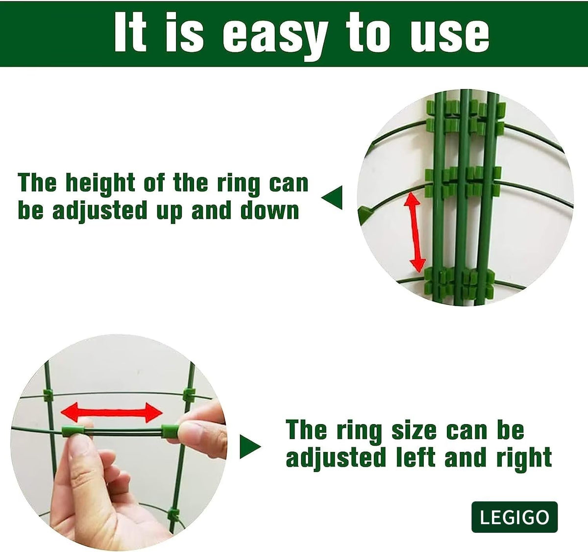 Legigo adjustable rings demonstrate versatile sizing options.