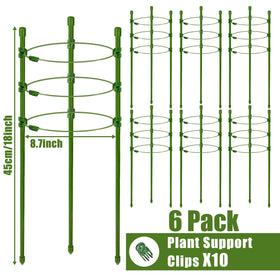 Adjustable rings on Legigo cages adapt to plant growth for peppers and cucumbers.