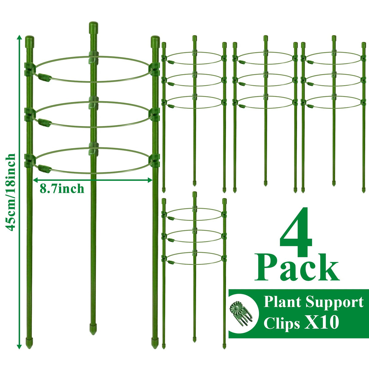 Legigo adjustable rings help fit growing peppers and cucumbers on a single cage.
